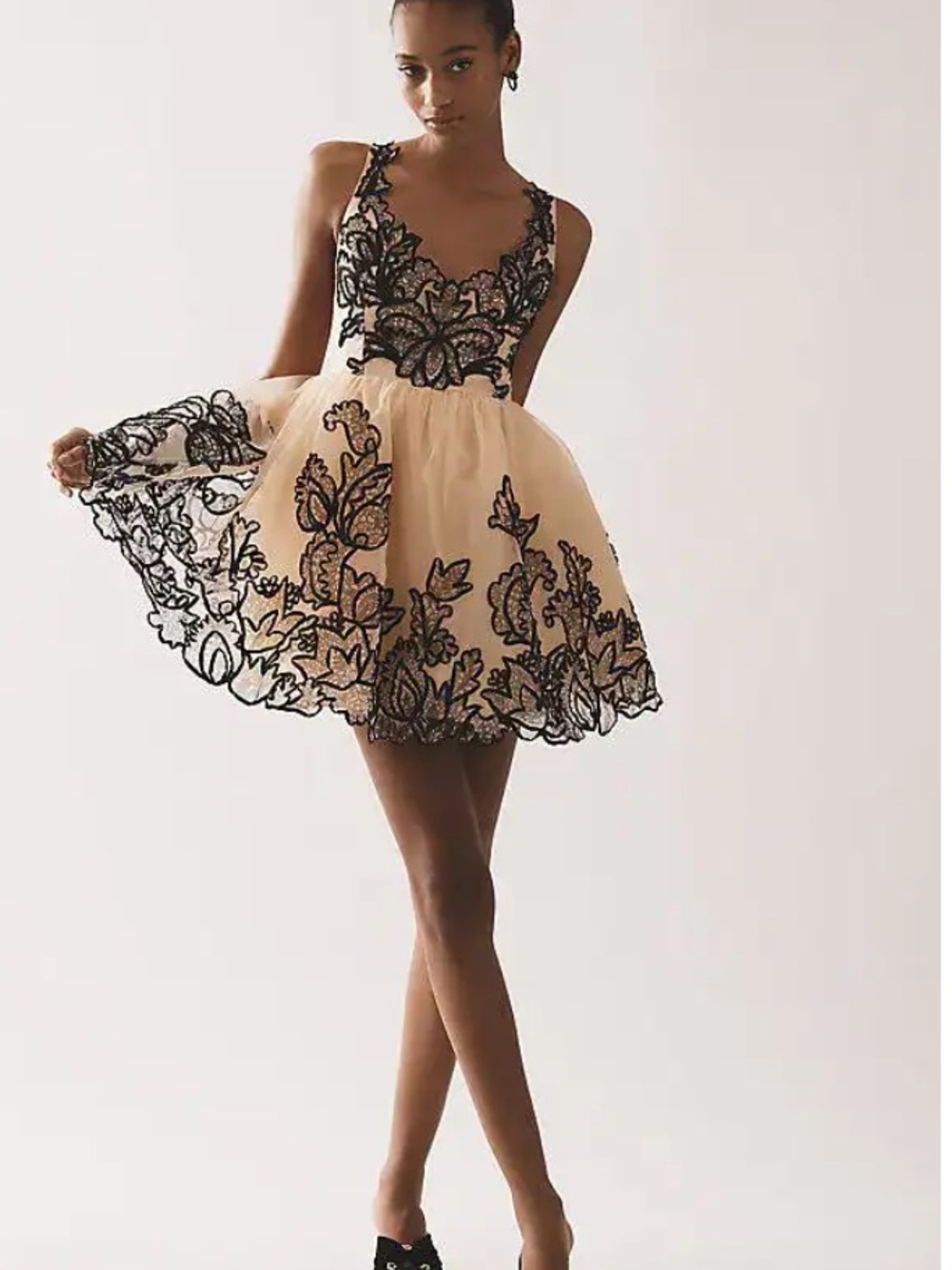 Maeve Sleeveless Lace Mini Dress